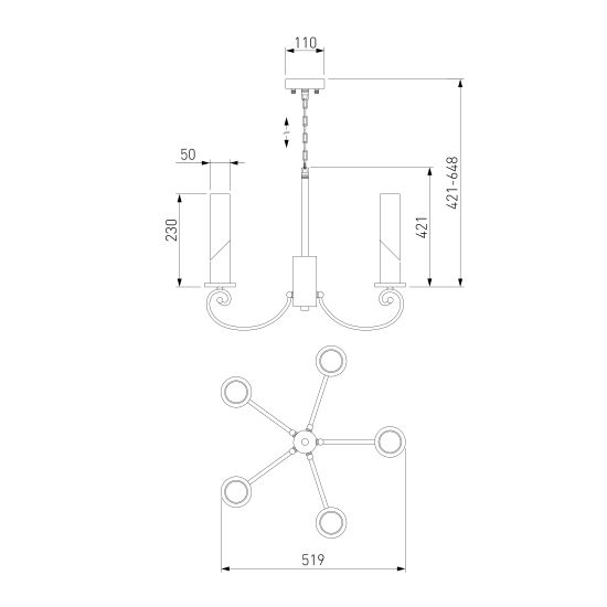 60117/5 / подвесной светильник / никель Smart