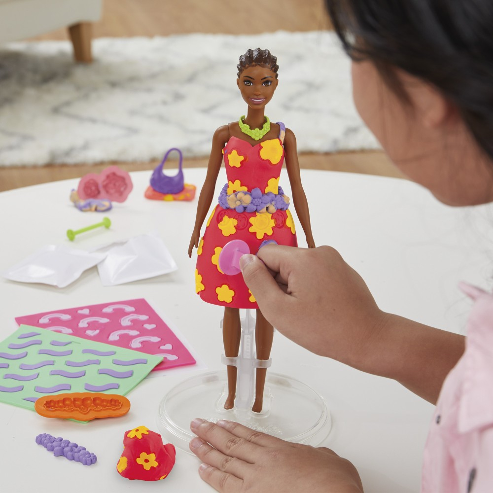 Play-Doh - Пластилин BARBIE Цветочные узоры Дополнительный набор G1363