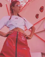 Юбка Лак Красная