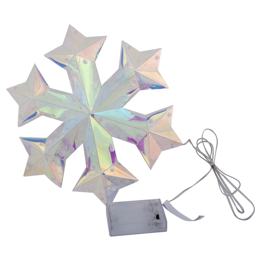 ULD-R512 3АА SNOWFLAKE Светильник декоративный Снежинка. на батарейках 3AA не в-к. 100 светодиодов. Белый свет. Цвет корпуса радужный. TM Uniel