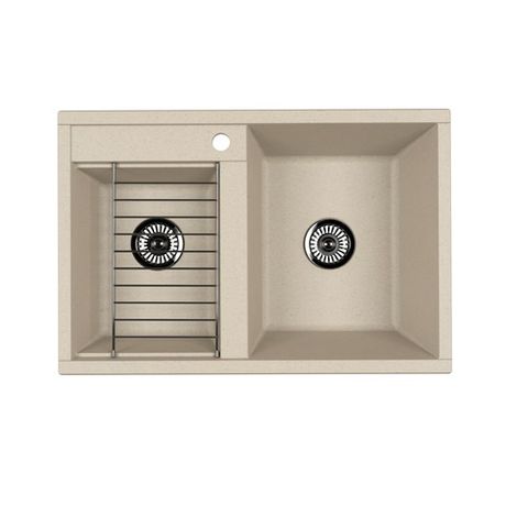 Кухонная мойка AQUATON Делия 78 двойная раковина Шампань
