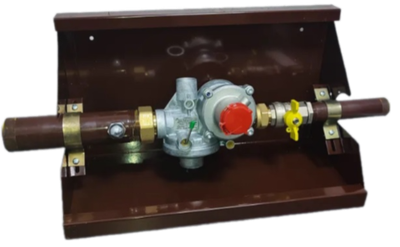 Шкафной газораспределительный пункт ГРПШ ОХТА-RF-25-1-ПЛ (коричневый)