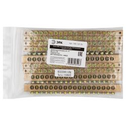 Шина ЭРА NO-122-26 PEN земля-ноль 8х12мм 18/2 латунная крепеж по краям