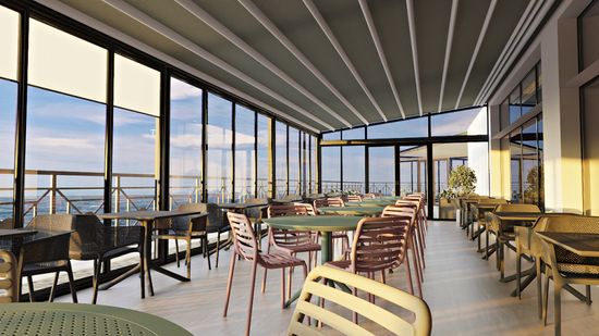 Стол пластиковый Sky Table Ø105 оливковый Siesta Contract Турция