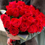 25 голландских роз "Страстное сердце"