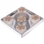 Набор свечей «Сказочные снежинки» 11,5х11,5х3 см, шампань