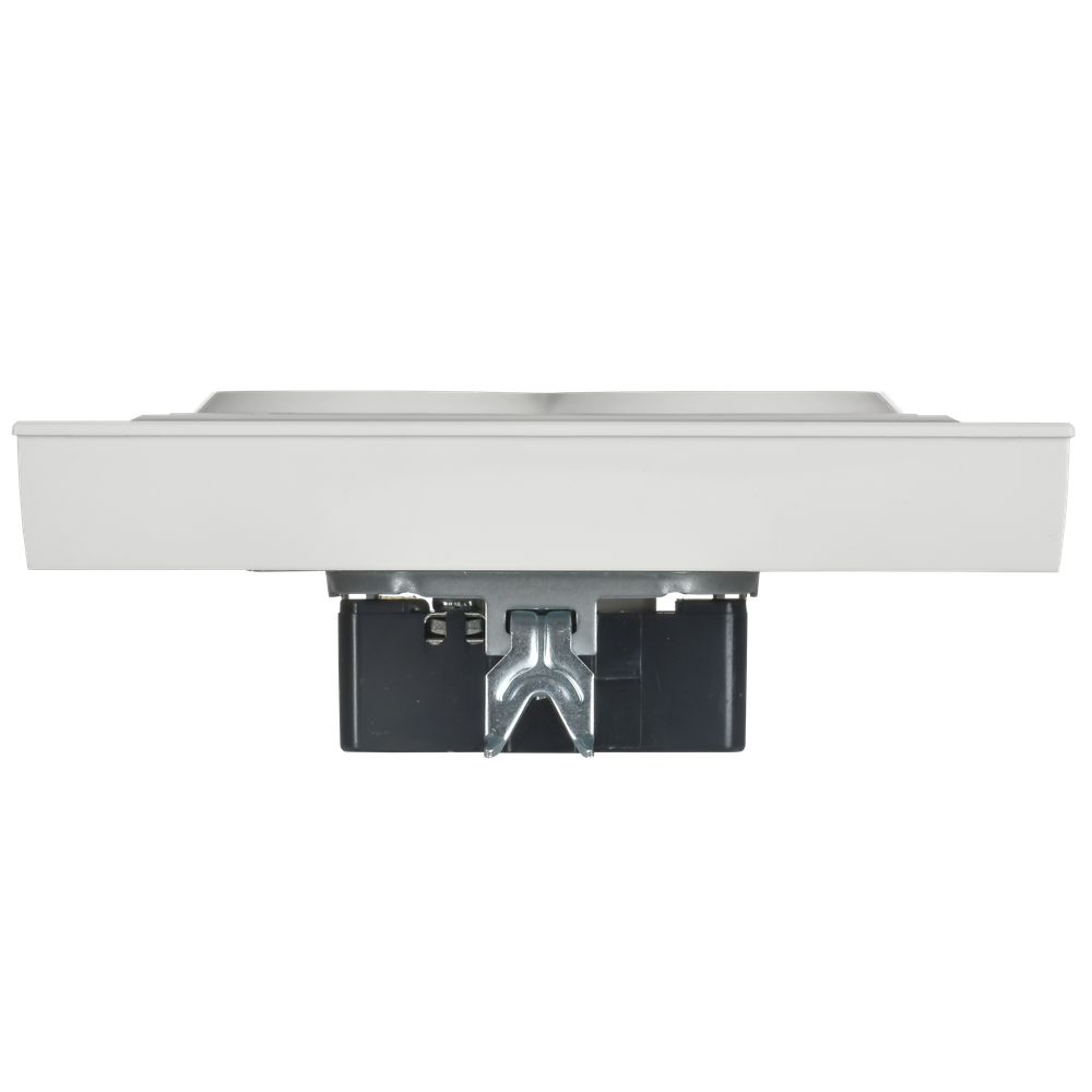 BRITE Розетка 2-местная с заземлением с защитными шторками плоская 16А в сборе РСшПл12-3-БрАБ арктический белый IEK