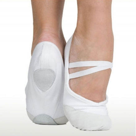 Балетки белые с кожаным мысом