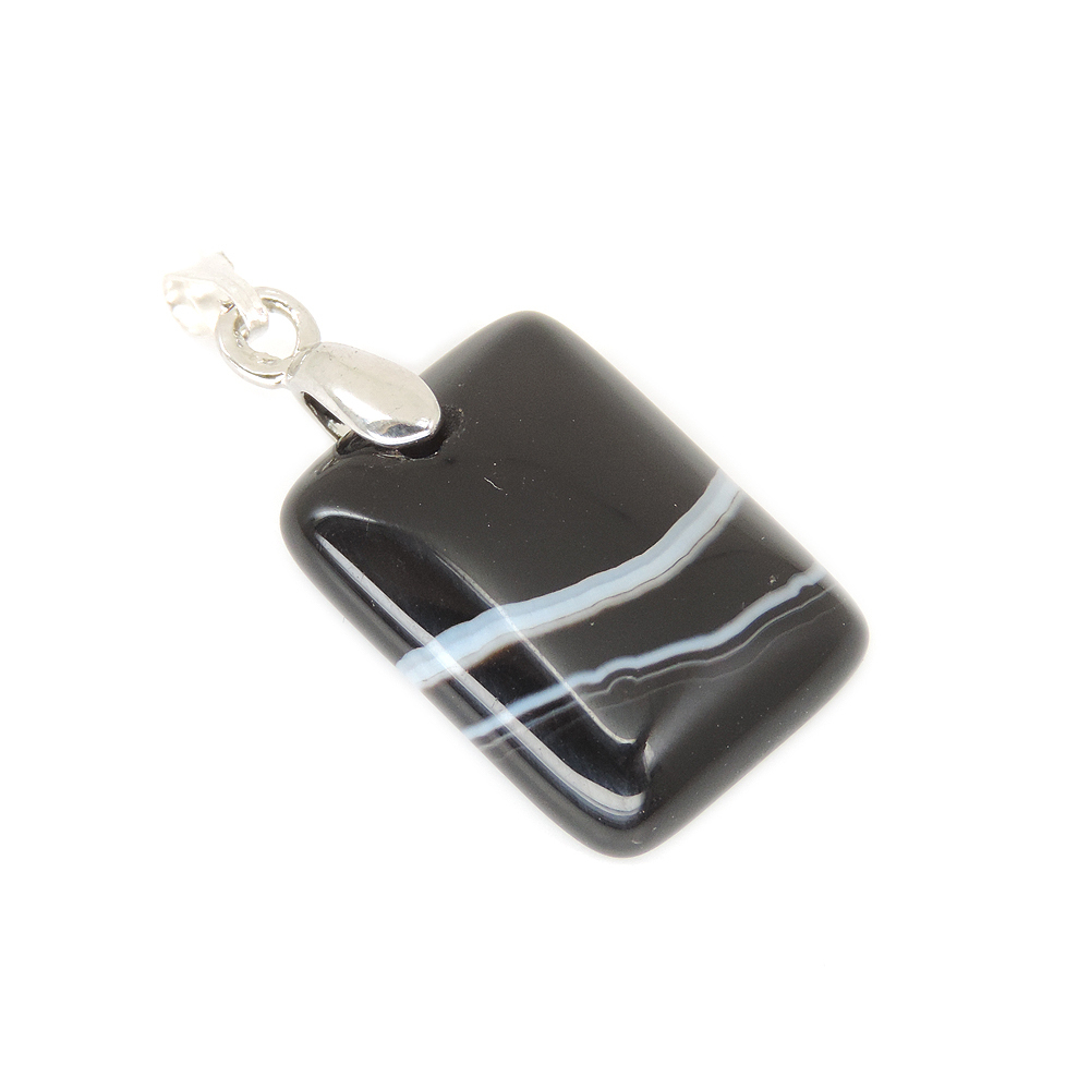 Кулон "Багетик" агат черный асс.