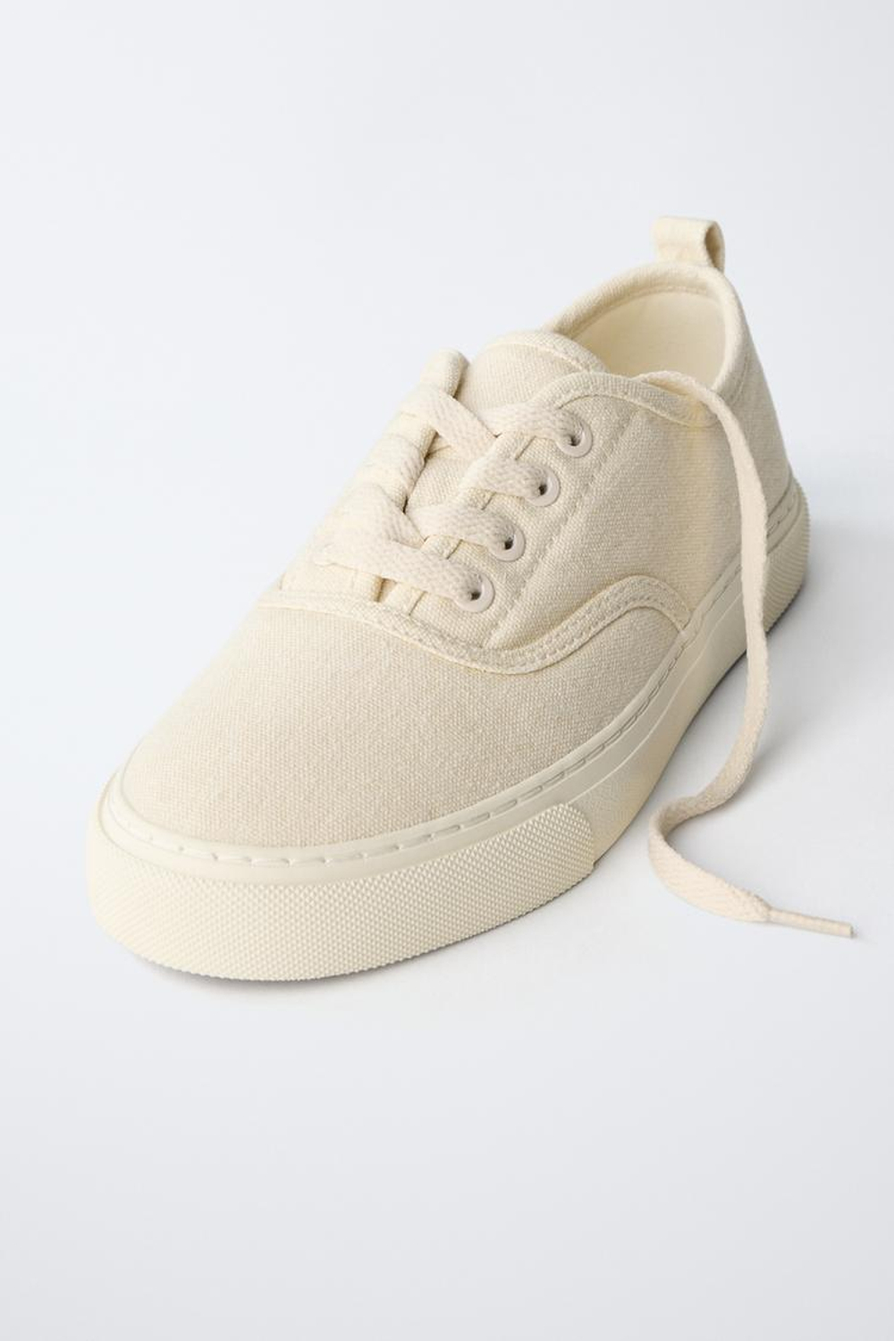 ZARA КЕДЫ СО ШНУРКАМИ, ЭКРЮ