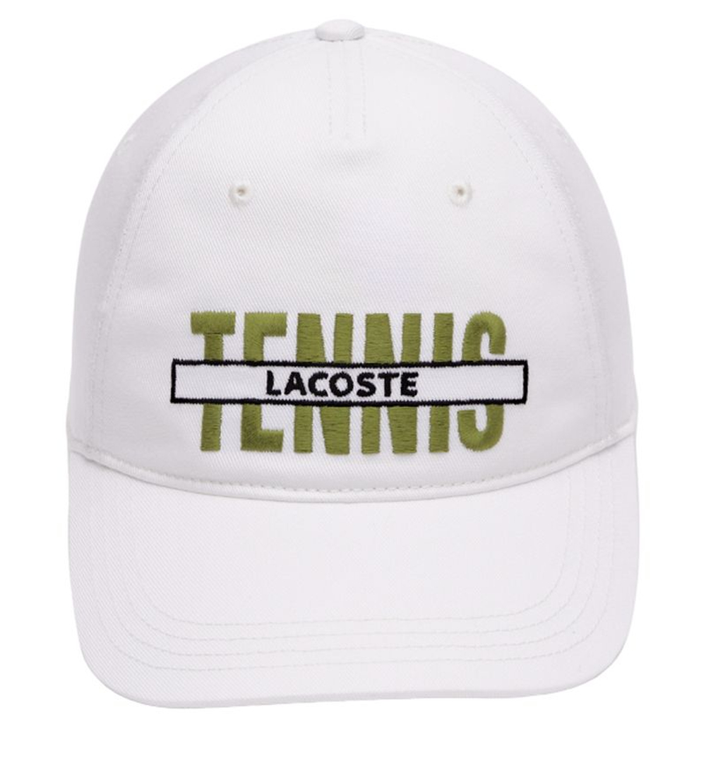 Теннисная кепка Lacoste Embroidered Cotton Gabardine - white