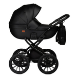 Детская коляска Indigo Mio Eco Plus 14 3 в 1 с автокреслом Avionaut Cosmo Black 01 черная кожа