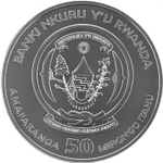 50 франков. Корабль парусник. Виктория Морская унция. Руанда. 2019 год. BrUNC