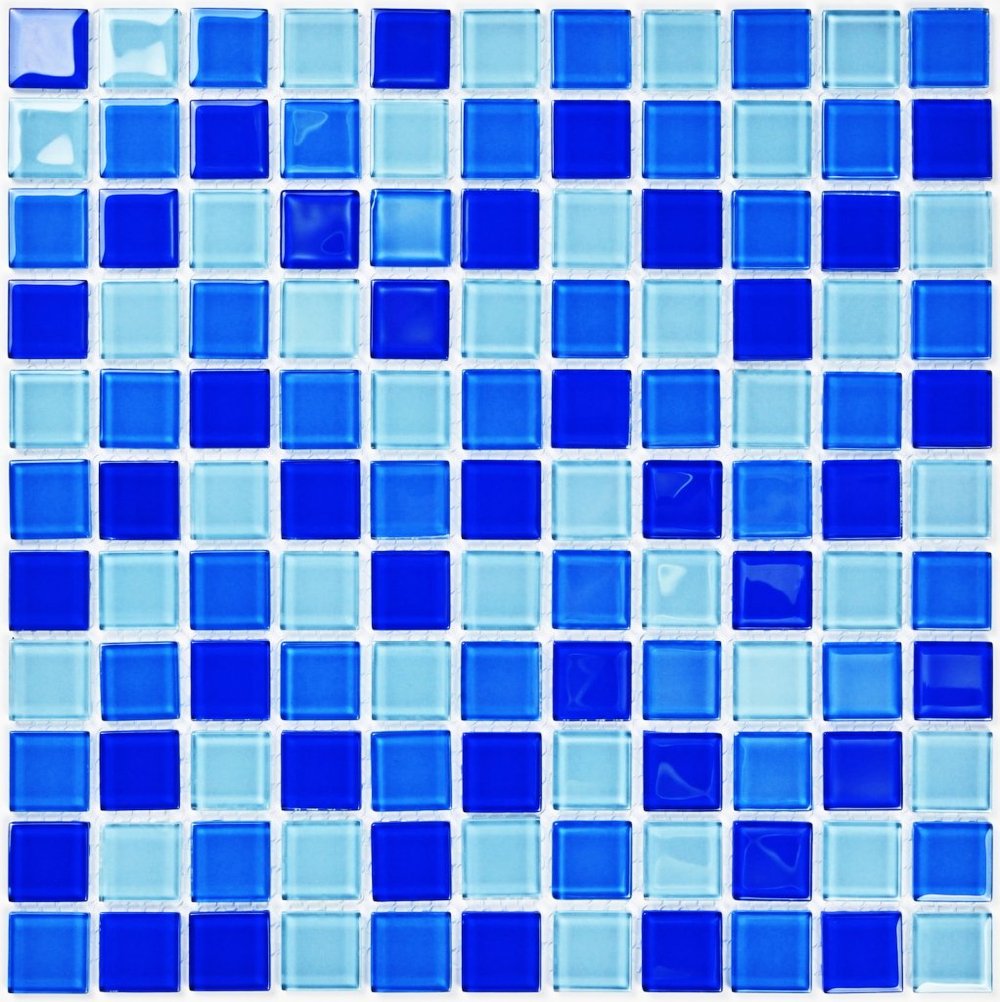 Мозаика стеклянная Blue wave-2/Голубая волна-2 (25х25) 300х300х4 мм
