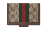 GUCCI Canvas With Leather Passport Holder Unisex Ebony/Brown