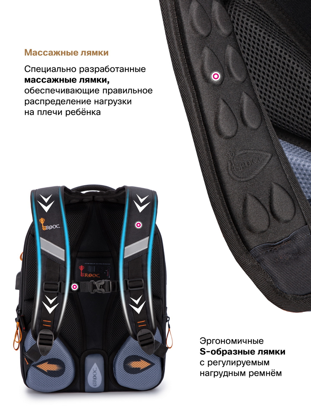 Рюкзак GROOC 14-056 + мешок + сумка-пенал