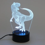 Светильник ночник «3D-Динозавр» на пластиковой подставке, с включателем USB