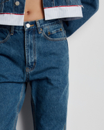 Джинсы на молнии синий