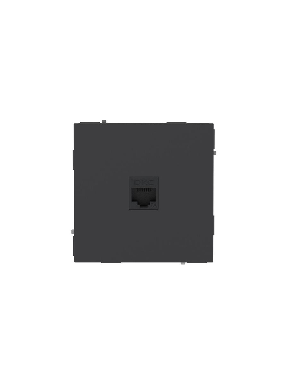 Розетка компьютерная 1-м KANT RJ45 кат.6A без шторки черн. уголь DKC 7012673