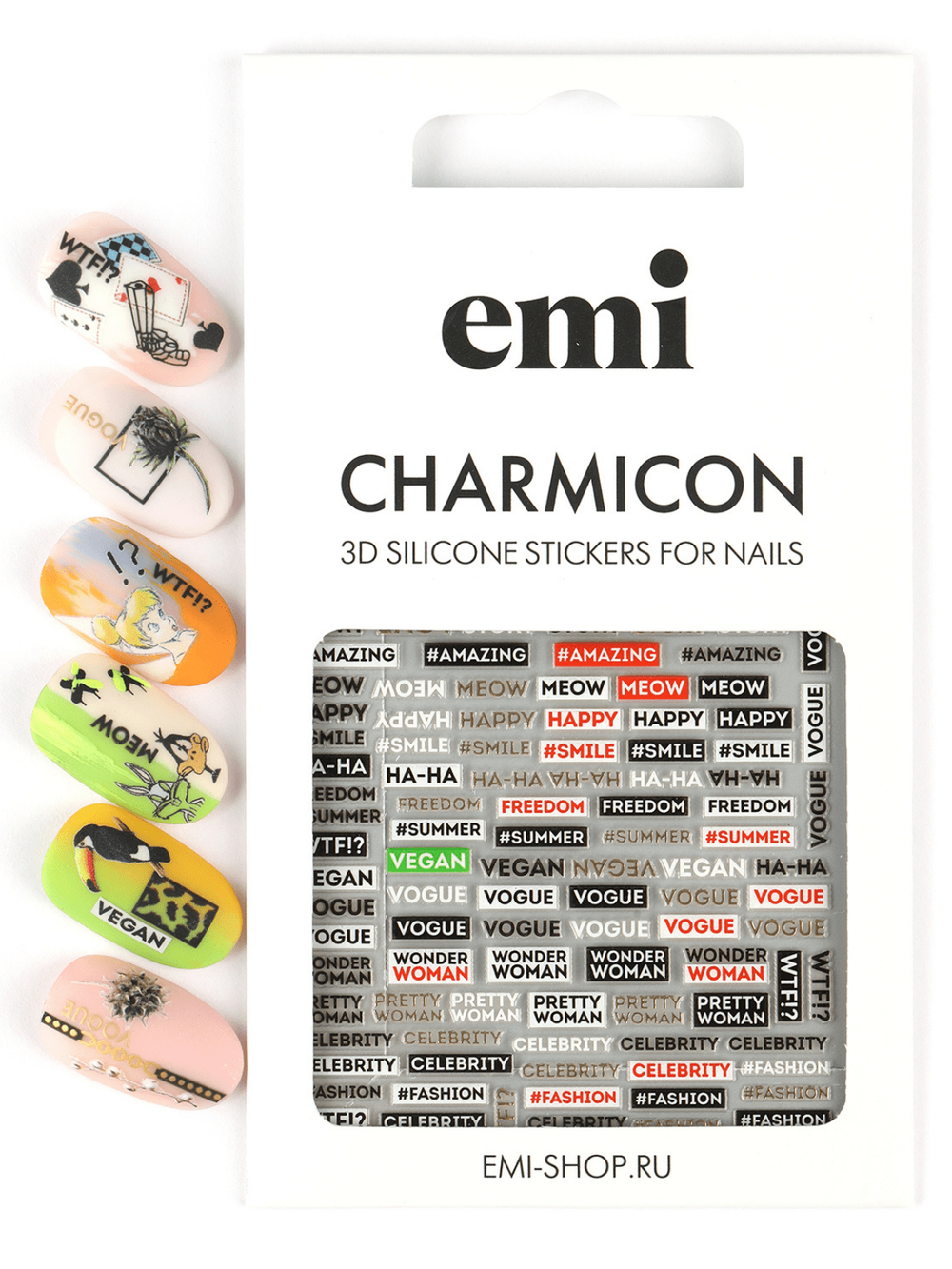 Charmicon 3D Silicone Stickers №179 Фразы