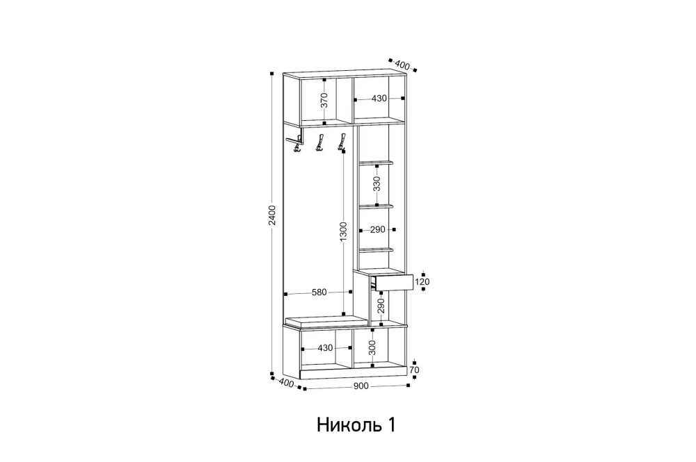 Прихожая «Николь 1» — современная модульная система для коридора