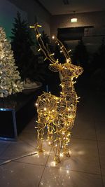 Световая фигура "олень ажурный" каркас золотого цвета