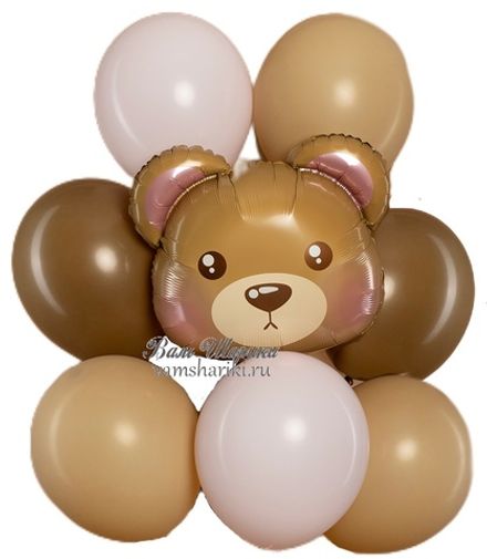 Букет шаров "С головой милого мишки"