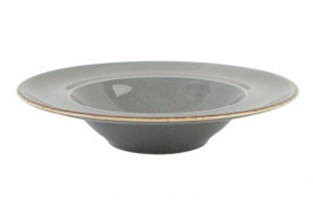 Тарелка глубокая 30 см с полями фарфор цвет темно-серый Seasons