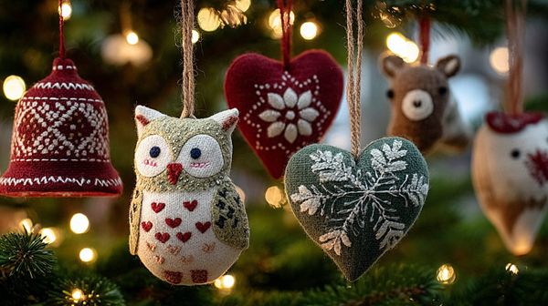 Новогодние украшения из хлопка, фетра и бархата: простые идеи для самостоятельного пошива Новогодние украшения из хлопка, фетра и бархата: простые идеи для самостоятельного пошива