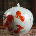 Ваза с крышкой с изображением собаки ФО