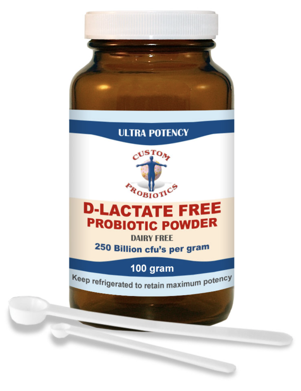 Custom Probiotics - D-Lactate Free Probiotic Powder 100 gram