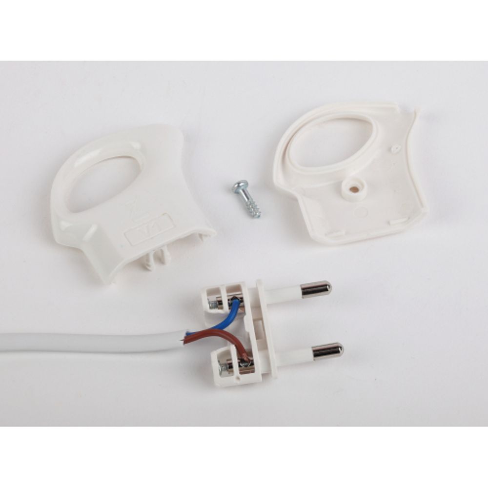 Вилка ЭРА V1 без заземления 10A с кольцом непрямой ввод белая | Штепсельные вилки и розетки