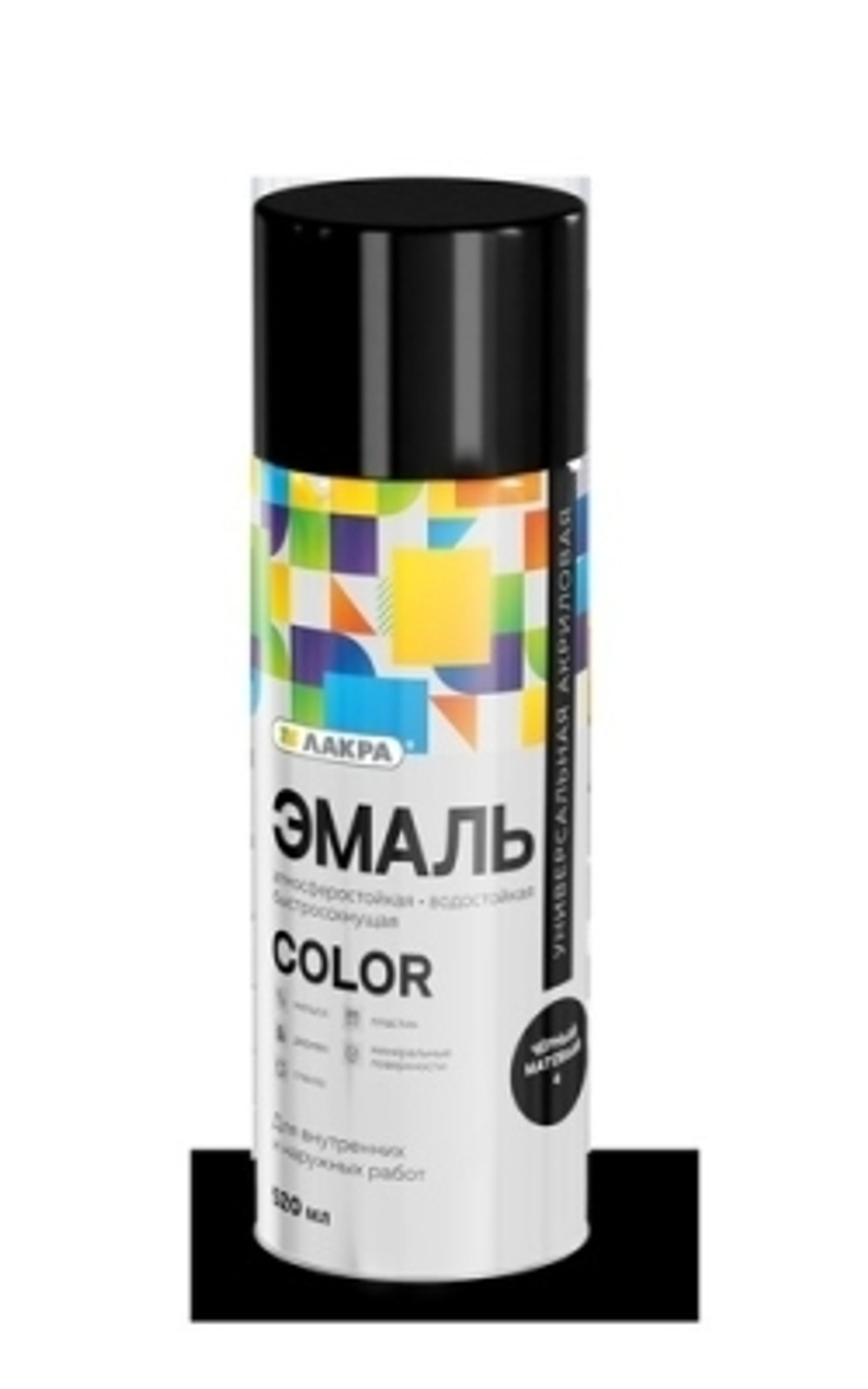 Эмаль аэрозольная ЛАКРА Color черный матовый 520 мл