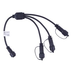 UCX-F90 S3-0.4M-BK Провод-разветвитель для гирлянд серии F90PRO. 0.4м. 3 выхода. Статика-мерцание. IP67. Черный. ТМ Uniel
