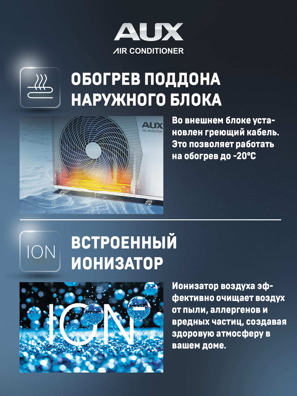 Настенная сплит-система AUX ASW-H09A4/CC-R2DI + AS-H09A4/CC-R2DI, белый