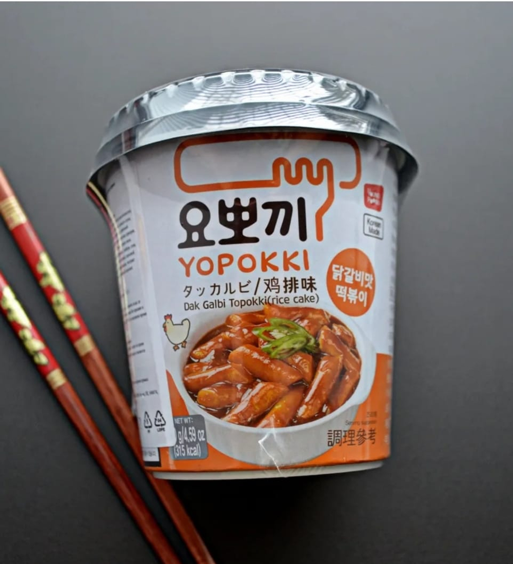 Токпокки (рисовые клецки) Yopokki со вкусом курицы, 130 гр