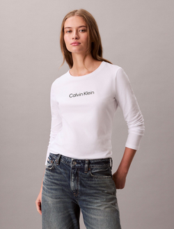 Лонгслив Calvin Klein Standard Logo Slim Brilliant White