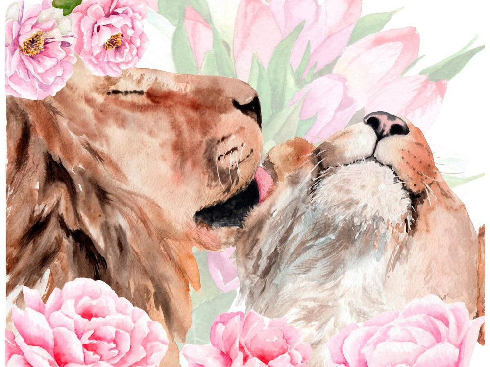 Картина по номерам 17х22см. "Влюблённые животные" 14цв. коробка (Арт. Х-3864)