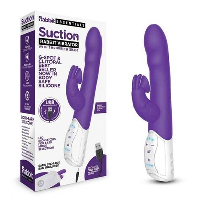 Фиолетовый вибромассажер с клиторальной стимуляцией Clitoral Suction Rabbit - 24,5 см. (Цвет: фиолетовый)