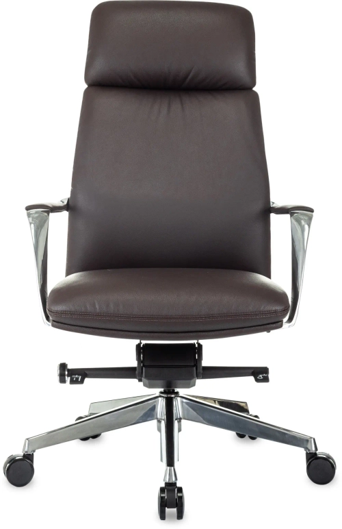 Кресло руководителя Бюрократ _VEGA коричневый кожа крестов. алюминий