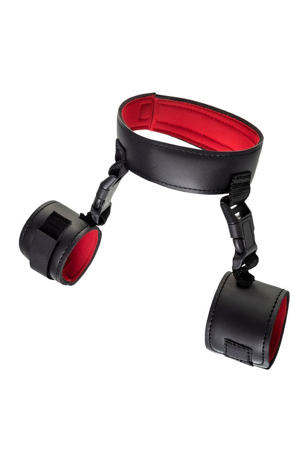 Черный ошейник с наручниками на липучках (Цвет: черный)