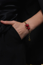 Браслет miss Di золото с красным жемчугом Майорка