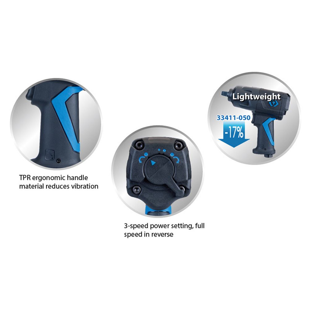 KING TONY (33461-100) Гайковерт пневматический ударный 1/2", 1356 Нм