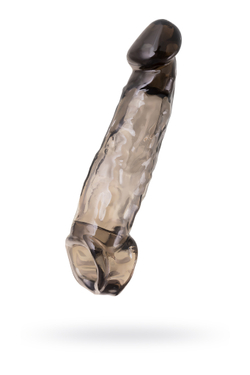 Насадка на пенис XLover by TOYFA, для увеличения размера, TPE, черная, 19.5 см