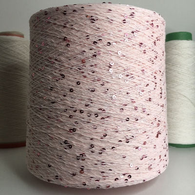 SPLENDORE ; 100% хлопок, пайетки 3мм; 600м/100гр; цвет: «Розовый зефир», пайетки ярко-розовые