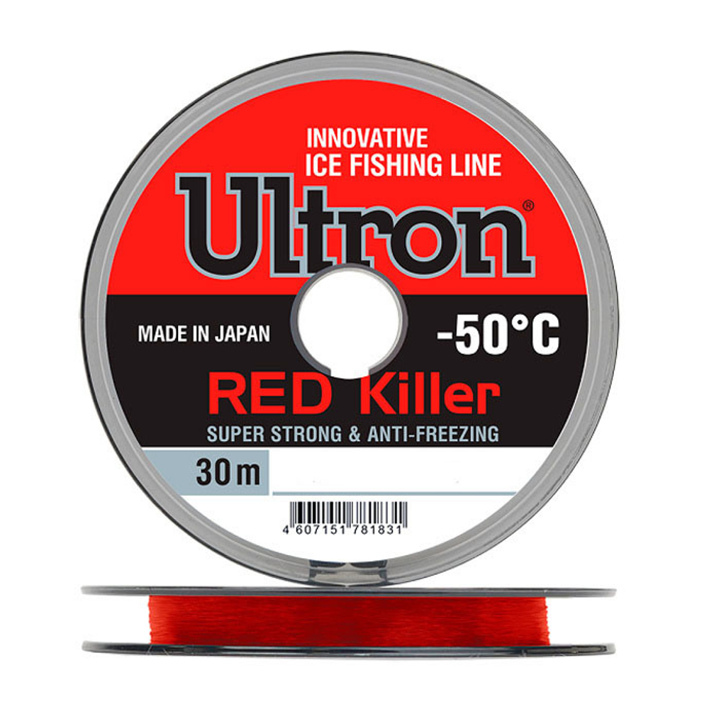 Леска ULTRON Red Killer 0,10 мм., 1,3 кг, 30 м, красная