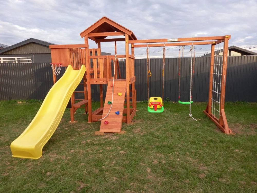 Детский игровой комплекс Савушка "Мастер" - 4 (с окраской) горка 3м