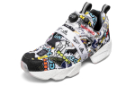 Adidas x Reebok Instapump Fury Boost "Sticker City" fabric retro graffiti shock absorption, non-slip, wear-resistant, lightweight low-cut sports casual shoes for men and women in the same style black and white