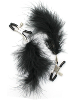 Зажимы для груди с чёрным пёрышком, регулируемые (Цвет: черный)