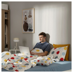 IKEA BRUKSVARA  (ИКЕА БРУКСВАРА)  -  Пододеяльник и наволочка, разноцветный/набивной, 150x200/50x60 см